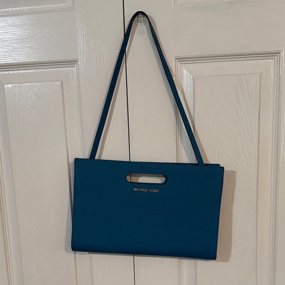 Michael Kors Handbags - Michael Kors Teal Clutch Bag